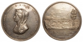Maria Luigia d'Austria (1815-1847) Medaglia in argento 1838. Ponte sul torrente Nure. Opus E. Galli. Nel centro busto a sinistra, con diadema e velo. ...