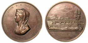 Maria Luigia d'Austria (1815-1847) Medaglia in bronzo 1838. Ponte sul torrente Nure. Opus E. Galli. Nel centro busto a sinistra, con diadema e velo. R...
