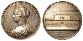 Maria Luigia d'Austria (1815-1847) Medaglia in argento 1843. Nuovo carcere in Parma. Opus C. Voigt/D. Bentelli. Nel centro busto a sinistra con diadem...