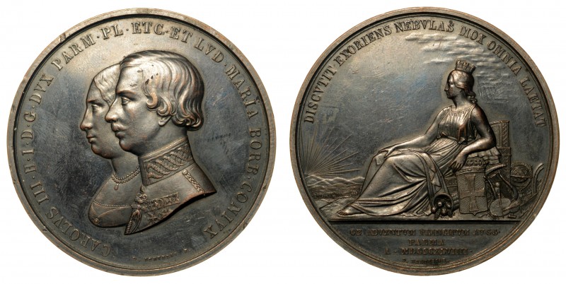 Carlo III di Borbone (1849-1854) - Medaglia in bronzo 1849. Ingresso a Parma di ...