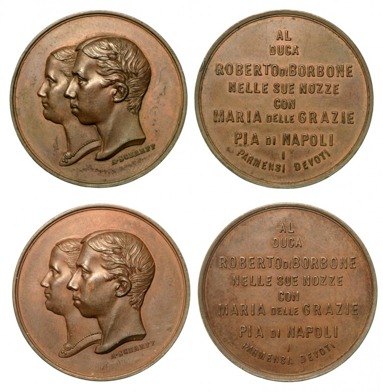 Roberto di Borbone (1854-1859) Medaglia in bronzo. I Parmensi devoti al duca Rob...