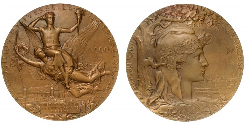 Esposizione universale internazionale Parigi. Medaglia in bronzo 1900 assegnata ...