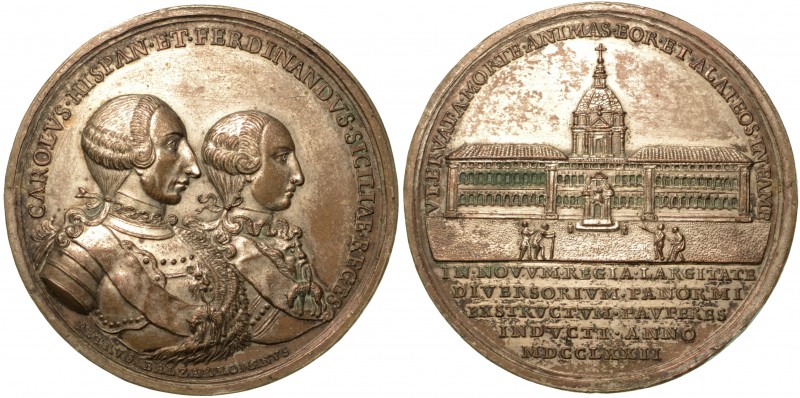 Carlo III di Borbone (1716-1788) - Ferdinando IV (1751-1825) Medaglia in bronzo ...