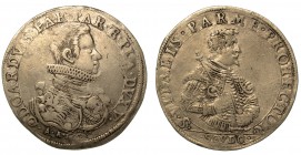 PARMA. Odoardo Farnese (1622-1646). Scudo 1626. Busto a destra corazzato, sotto data e sigle. R/ Busto di S. Vitale corazzato a destra, con scettro. I...