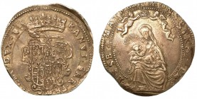 PARMA. Ranuccio II Farnese (1646-1694). Quarantano. Stemma coronato. R/ MONSTRA TE ESSE MATREM La Beata Vergine, incoronata da due angeli, allatta il ...