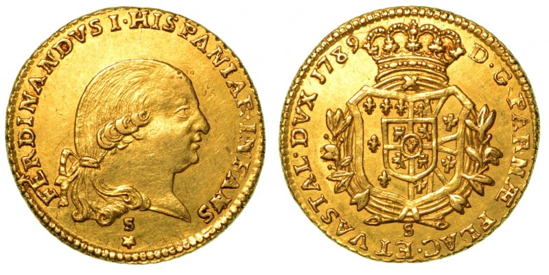 PARMA. Ferdinando I di Borbone (1765-1802). Doppia 1789. Testa di Ferdinando a d...