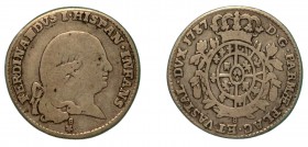 PARMA. Ferdinando I di Borbone (1765-1802). Settimo di ducato 1787. Testa nuda a d.; sotto, stella. R/ Stemma ovale coronato. CNI 85; MIR 1075. g. 3,3...