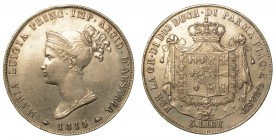 PARMA. Maria Luigia d’Austria (1815-1847) - Da 5 Lire 1815. Testa della Duchessa a sinistra. R/ Stemma entro padiglione ornato e coronato. Gig. n. 5. ...