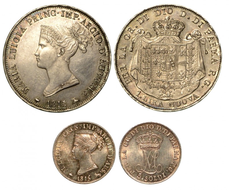 PARMA. Maria Luigia d’Austria (1815-1847) - lotto composto da lira 1815 (SPL/FDC...