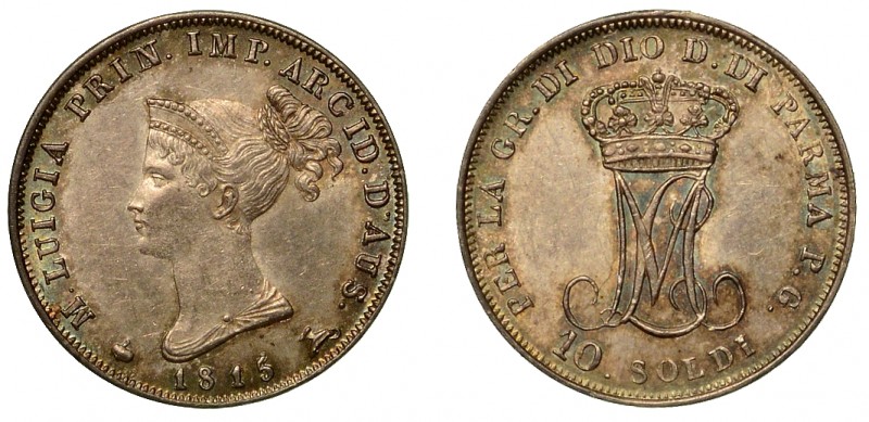 PARMA. Maria Luigia d’Austria (1815-1847) - 10 soldi 1815. Busto diademato a sin...