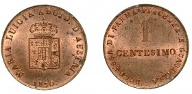 PARMA. Maria Luigia d’Austria (1815-1847) - 1 centesimo 1830. Stemma coronato. R/ Valore su due righe. Gig. 16 Rame rosso. q.FDC