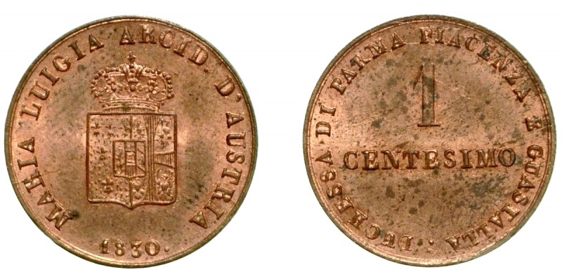 PARMA. Maria Luigia d’Austria (1815-1847) - 1 centesimo 1830. Stemma coronato. R...