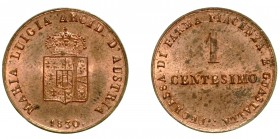 PARMA. Maria Luigia d’Austria (1815-1847) - 1 centesimo 1830. Stemma coronato. R/ Valore su due righe. Gig. 16 Lievi ossidazioni superficiali. Rame ro...