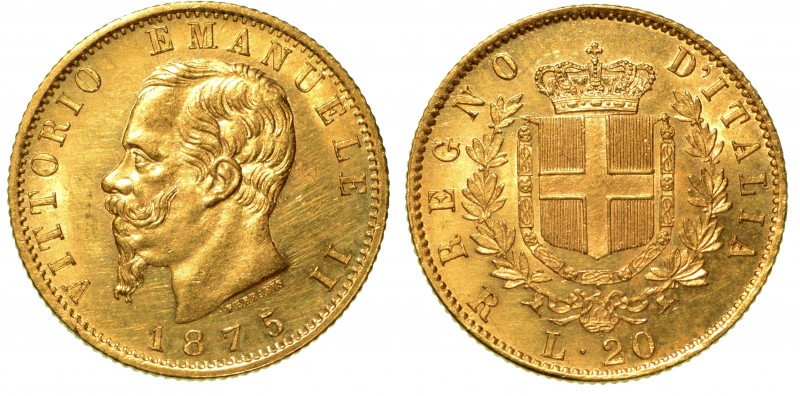 SAVOIA. Vittorio Emanuele II (Regno di Sardegna: 1849-1861) - 20 lire 1875 Roma....