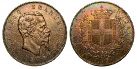 SAVOIA. Vittorio Emanuele II (Regno di Italia: 1861-1878) - 5 lire 1870. Roma. Testa nuda a d. R/ Stemma del Regno d'Italia. Gig., 41. g. 24,93 Rara C...
