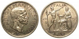 SAVOIA. Vittorio Emanuele III (1900-1946) - Da 20 lire 1928/VI. Littore. Testa nuda a d. R/ Littore con fascio che saluta romanamente l’Italia seduta....