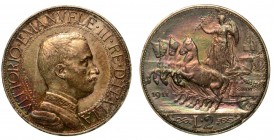 SAVOIA. Vittorio Emanuele III (1900-1946) - 2 lire 1911. Busto a d. R/ L’Italia su quadriga veloce a d.. Gig. 98 g. 10,04 Molto rara Patina scura e ir...