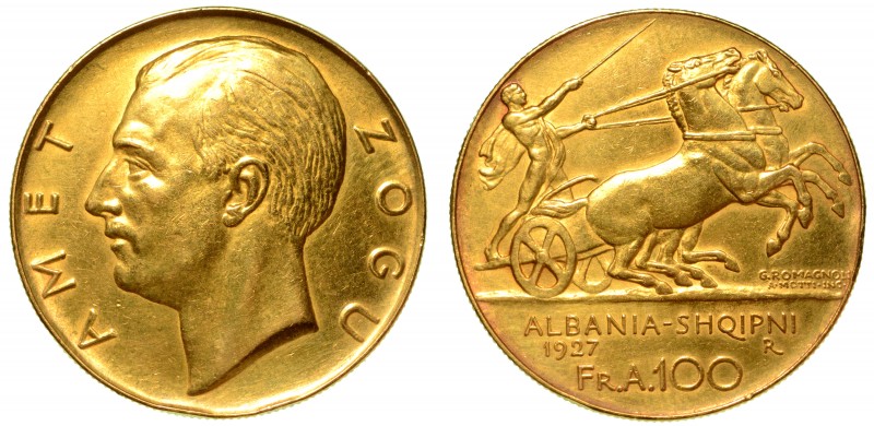 ALBANIA. Ahmed Zogu, Presidente, 1925-1928. 100 Franga 1927 Roma, senza stella. ...