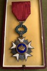 BELGIO. - Ordine della Corona del Belgio - Cavaliere ufficiale – bronzo e smalti. Astuccio da conferimento P. De Greef Bruxelles