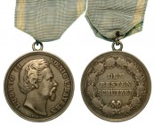 GERMANIA. Baviera. Ludwig II (1864-1886) - Medaglia per il miglior tiratore. Con nastro originale. Argento. Diam. 35