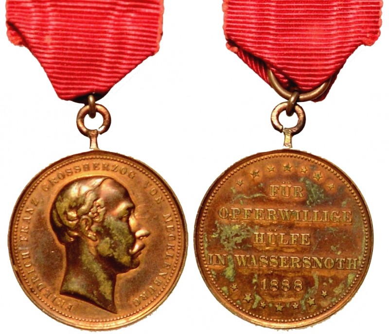 GERMANIA. Mecklenburg. Friedrich Franz III (1883-1897) - Medaglia per gli aiuti ...