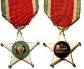 ITALIA. Vittorio Emanuele III (1900-1946) - Ordine coloniale della Stella d'Italia. Croce di cavaliere. Argento e smalti. Con nastro. Armani tav. XVI ...