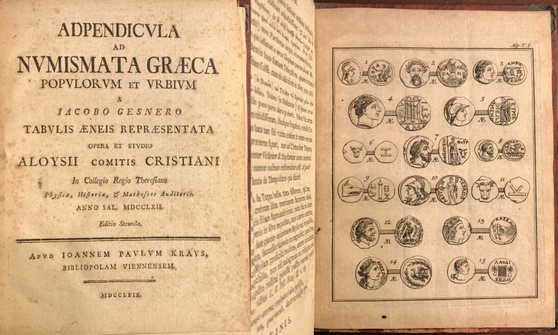 CRISTIANI A., Adpendicula ad Numismata Graeca populorum et urbium: a Iacobo Gesn...