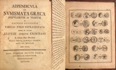 CRISTIANI A., Adpendicula ad Numismata Graeca populorum et urbium: a Iacobo Gesnero tabulis aeneis repraesentata, Seconda edizione, Vienna 1769. 80 pp...