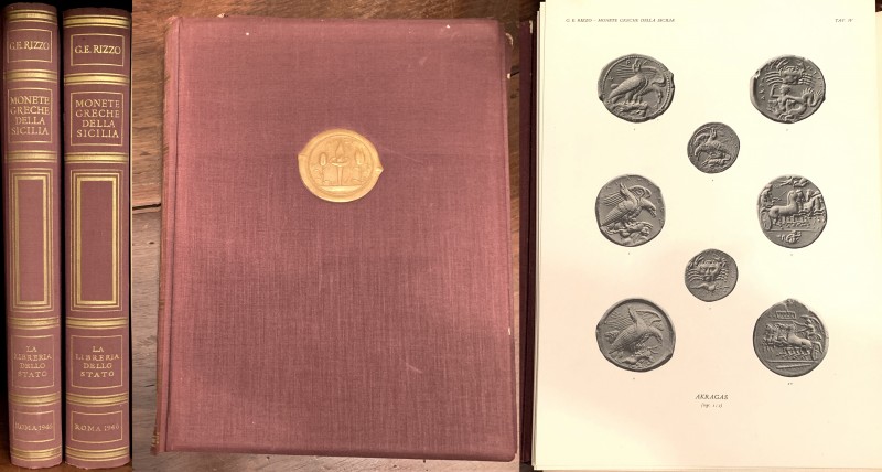 RIZZO G. E. , Monete greche della Sicilia, Roma 1946, 2 voll.: un volume di test...