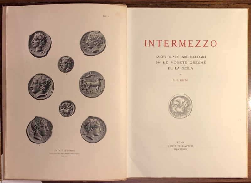 RIZZO G. E. Intermezzo. Nuovi studi archeologici su le monete greche della Sicil...