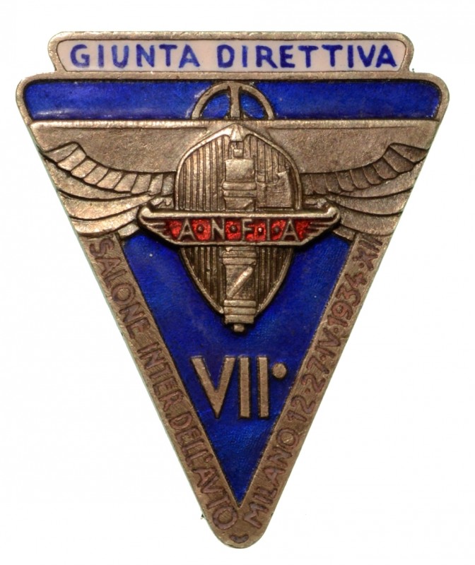 SALONE INTERNAZIONALE DELL'AUTO MILANO 1934 XII - distintivo della Giunta Dirett...