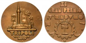 R.A.C.I. TRIPOLI XI GRAN PREMIO IV RADUNO - medaglia anno XV 1937. Opus: V. Di Corbeltaldo. Diam. mm. 45