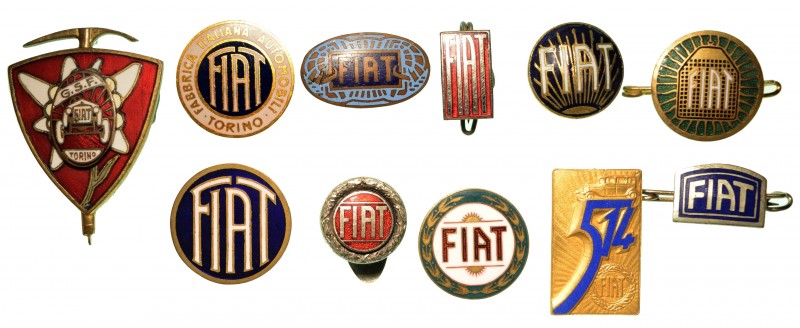 Lotto di 11 distintivi FIAT