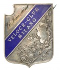 VELOCE CLUB MILANO - distintivo di appartenenza 1870. Dim. mm. 28x34 
La data è quella della fondazione
