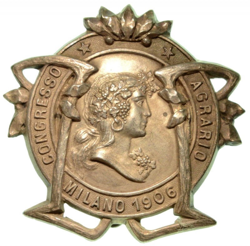 CONGRESSO AGRARIO MILANO - Distintivo 1906, dim. 34x34