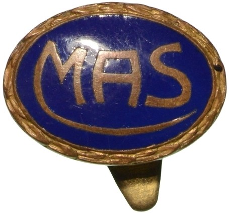M.A.S. “MOTOCICLI ALBERICO SEILING” - distintivo. Misure 23x16 
La MAS è stata u...