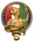 T.C.C.I. CONVEGNO TURISTICO BOLOGNA 1901 - distintivo di partecipazione. Dim. mm. 40x48