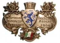 C.T.I. CONVEGNO TURISTICO BRESCIA 1904 - distintivo di partecipazione. Dim. mm. 45x32