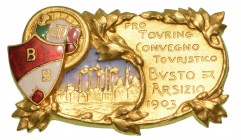 C.T.I. CONVEGNO TURISTICO BUSTO ARSIZIO 1903 - distintivo di partecipazione. Dim. mm. 42x23