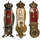 Lotto di 3 distintivi di grado: generale e ufficiali esercito.