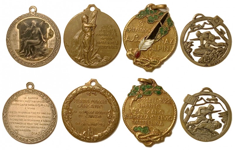 Lotto di 4 medaglie soggetto regio esercito e alpini, notata medaglia per l'Abis...