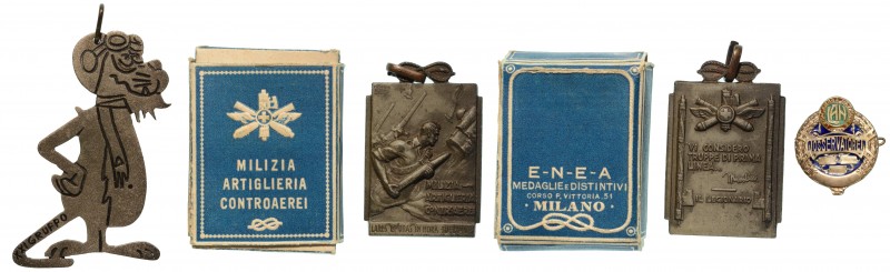Lotto di 2 medaglie: reparto volo, Milizia Artiglieria contraerea e un distintiv...
