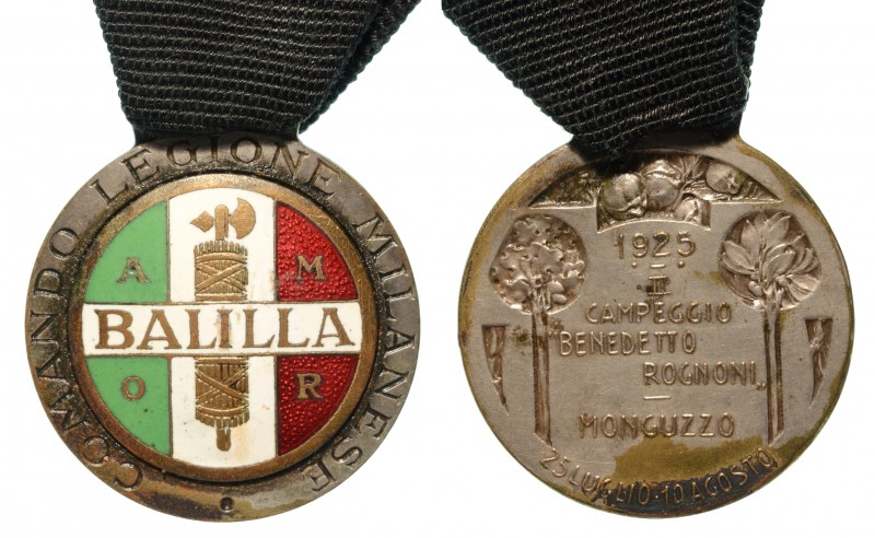 COMANDO LEGIONE MILANESE BALILLA - II CAMPEGGIO MONGUZZO - Medaglia anno IV 1925...