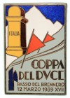 COPPA DEL DUCE - Distintivo anno XVII 1939, dim. mm. 38x56