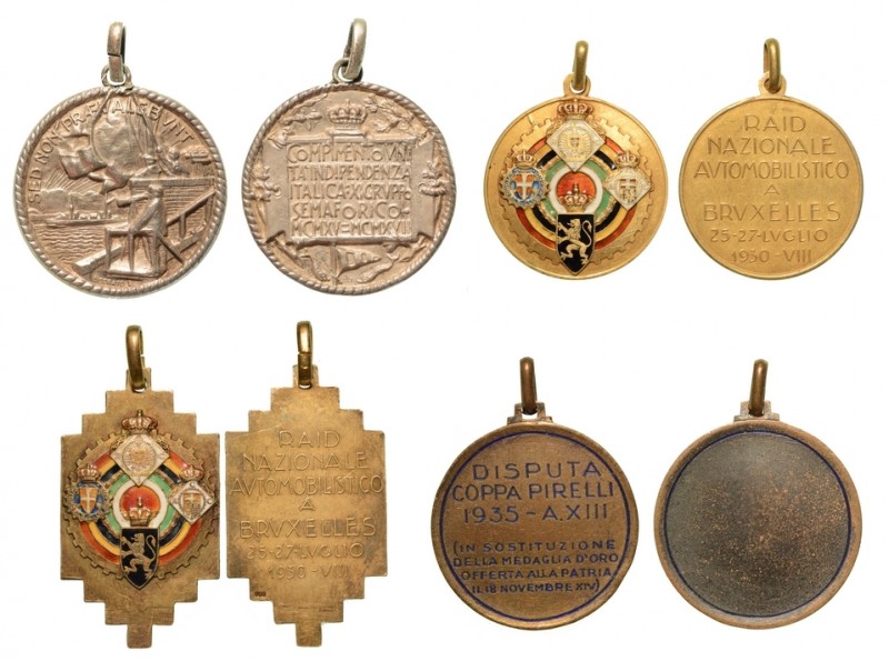 Lotto di 4 medaglie ex Asta Cronos 11, nn. 565, 697, 698, 733. Argomento automob...