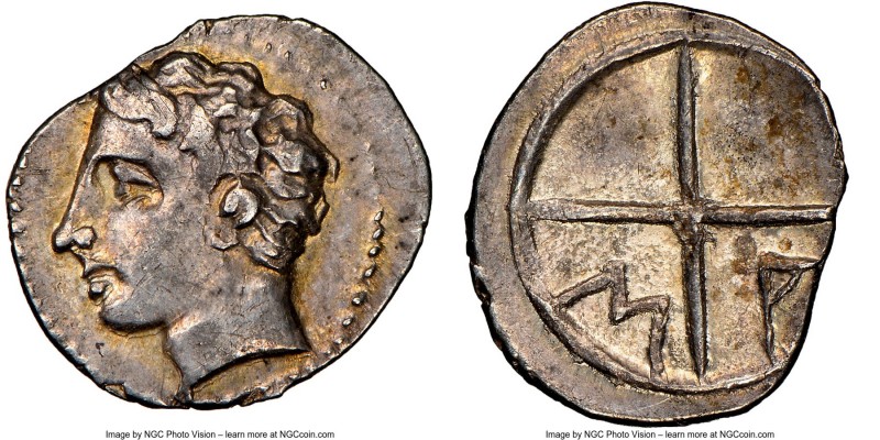 GAUL. Massalia. Ca. 2nd century BC. AR obol (11mm, 9h). NGC Choice XF. Ca. 350-1...