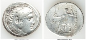 MACEDONIAN KINGDOM. Alexander III the Great (336-323 BC). AR tetradrachm (32mm, 16.29 gm, 11h). Fine, countermark. Late posthumous issue of Perga, dat...