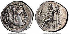 MACEDONIAN KINGDOM. Alexander III the Great (336-323 BC). AR drachm (19mm, 12h). NGC Choice AU. Posthumous issue of Abydus, ca. 310-301 BC. Head of He...