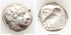 ATTICA. Athens. Ca. 465-455 BC. AR tetradrachm (25mm, 17.15 gm, 9h). Choice XF, test cut. Head of Athena right, wearing crested Attic helmet ornamente...