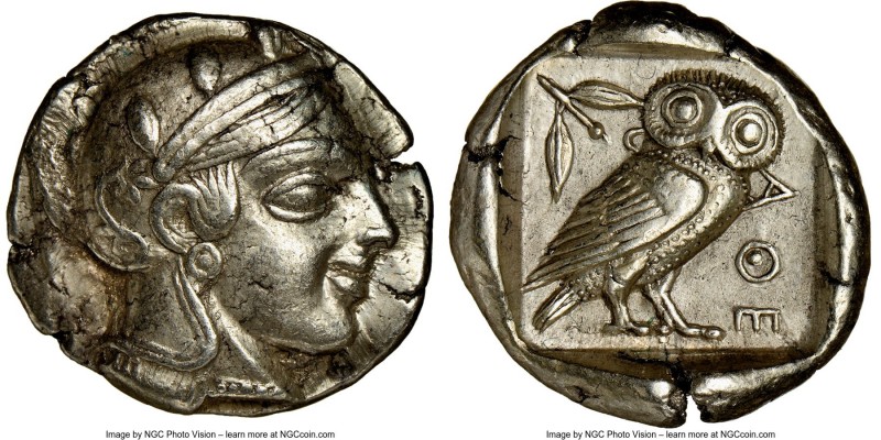 ATTICA. Athens. Ca. 455-440 BC. AR tetradrachm (26mm, 17.19 gm, 4h). NGC Choice ...